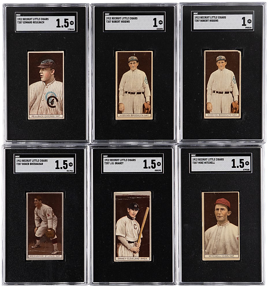 1912 T207 Brown Background SGC Graded Starter Set (21) Plus (2) Dupes - (23) Total Cards with Bresnahan, Cicotte & McKechnie