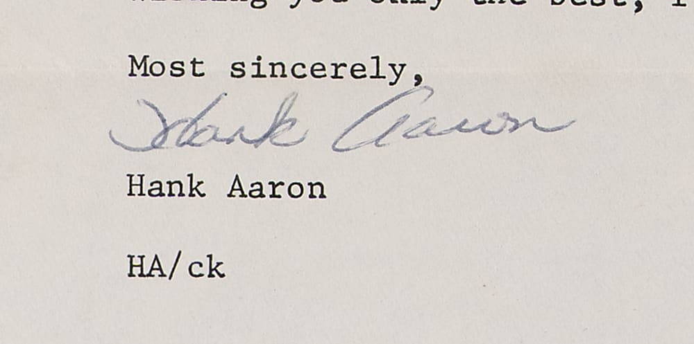 1973 Hank Aaron Typed Signed Letter on Braves Letterhead with Pursuit of MLB Home Run Record Content