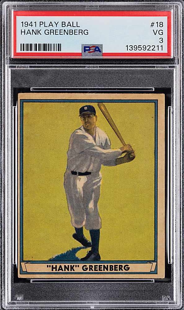 1941 Play Ball #18 Hank Greenberg PSA VG 3