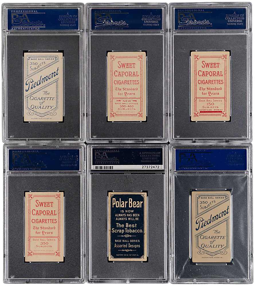 1909-1911 T206 White Border PSA VG-EX+ 4.5 Graded Group (6)