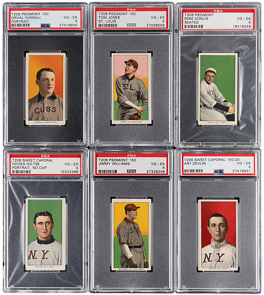 1909-1911 T206 White Border PSA VG-EX 4 Graded Collection (9)