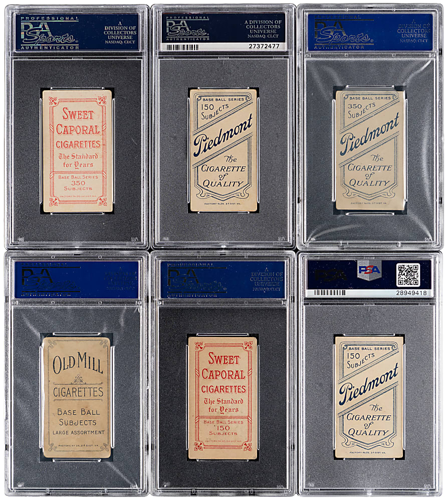 1909-1911 T206 White Border PSA VG 3 or VG+ 3.5 Graded Group (6) with Old Mill