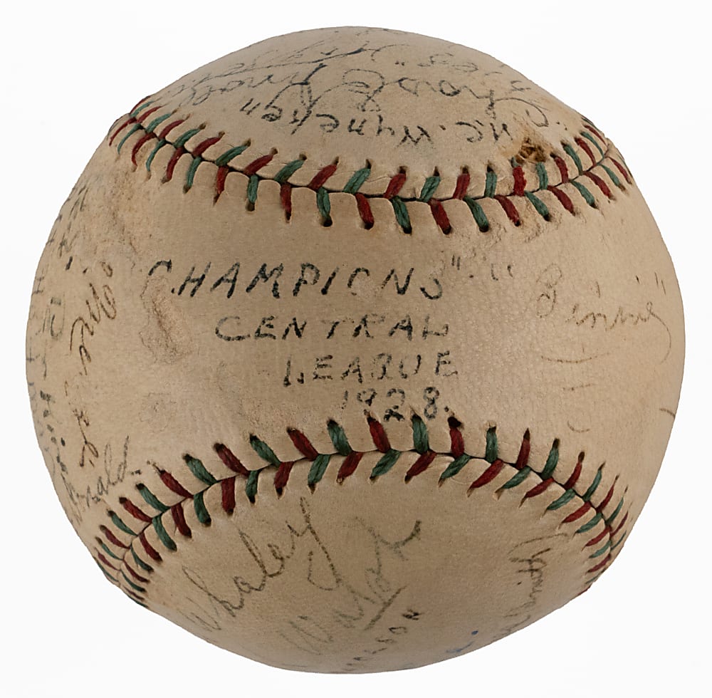 1928 Central League Champions Fort Wayne Chiefs Team-Signed Baseball with (20) Signatures