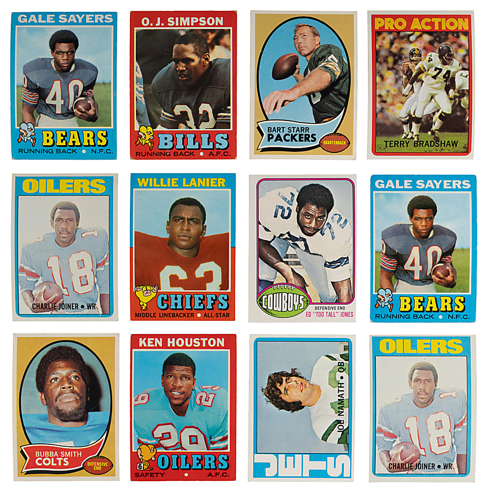 1970-1979 Football Stars & Rookies Collection (155) with Bradshaw, Simpson & Staubach Rookies - Loaded!