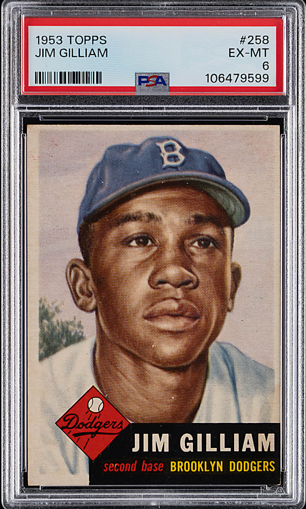 1953 Topps #258 Jim Gilliam Rookie High Number PSA EX-MT 6