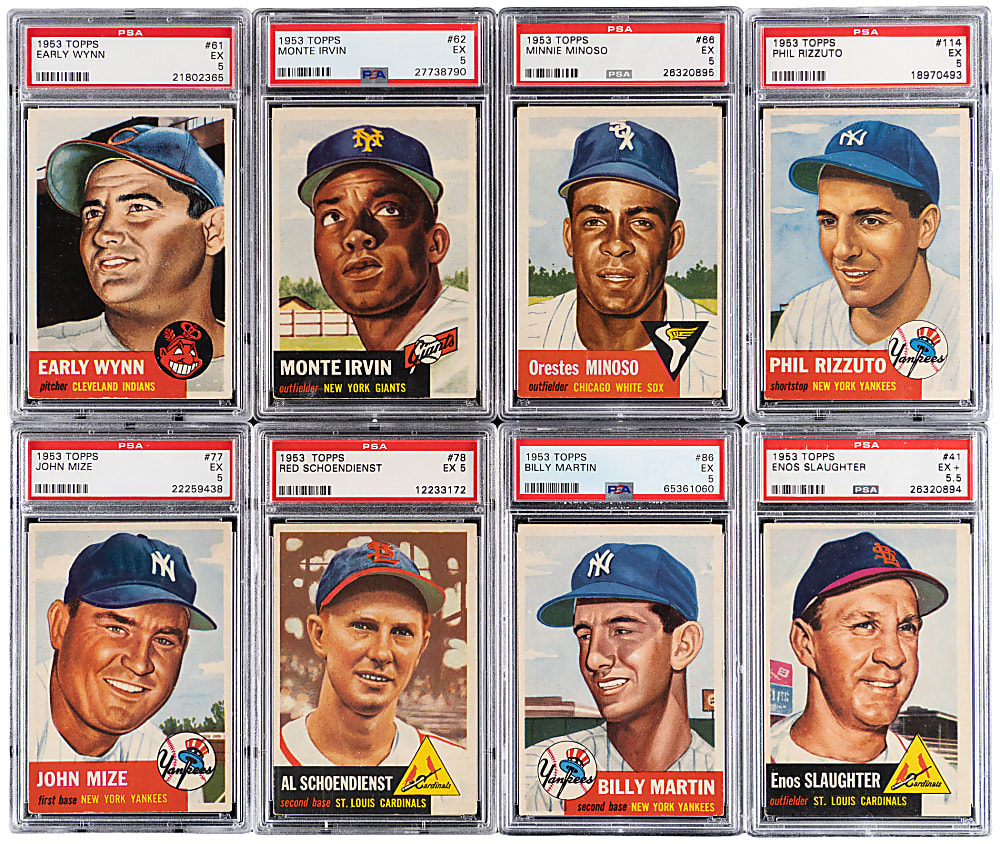 1953 Topps Hall of Fame & Star PSA EX 5 to EX+ 5.5 Graded Collection (8)