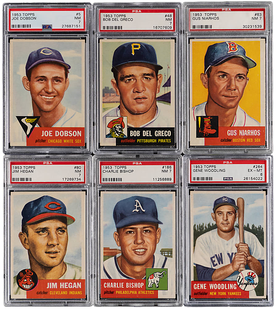 1953 Topps PSA EX-MT 6 to NM 7 Graded Starter Set (35) with (5) High Numbers