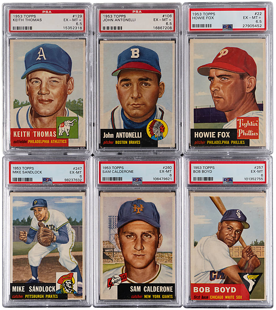 1953 Topps PSA EX-MT 6 to NM 7 Graded Starter Set (35) with (5) High Numbers