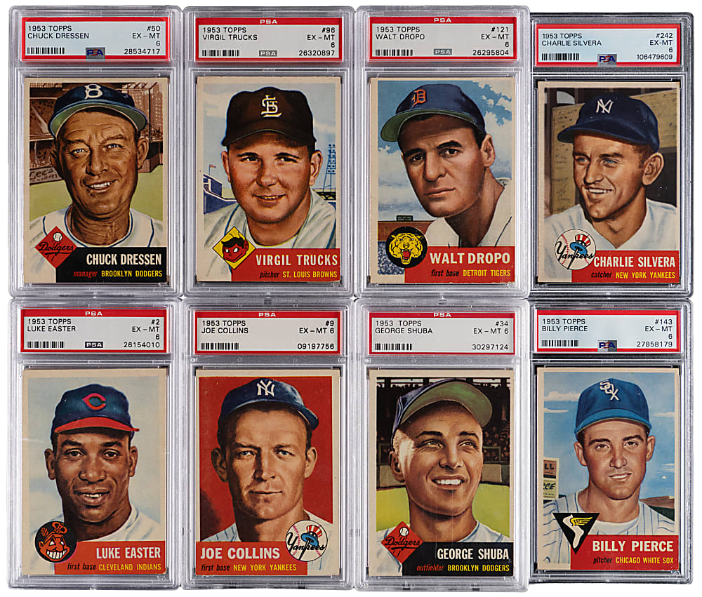 1953 Topps PSA EX-MT 6 to NM 7 Graded Starter Set (35) with (5) High Numbers