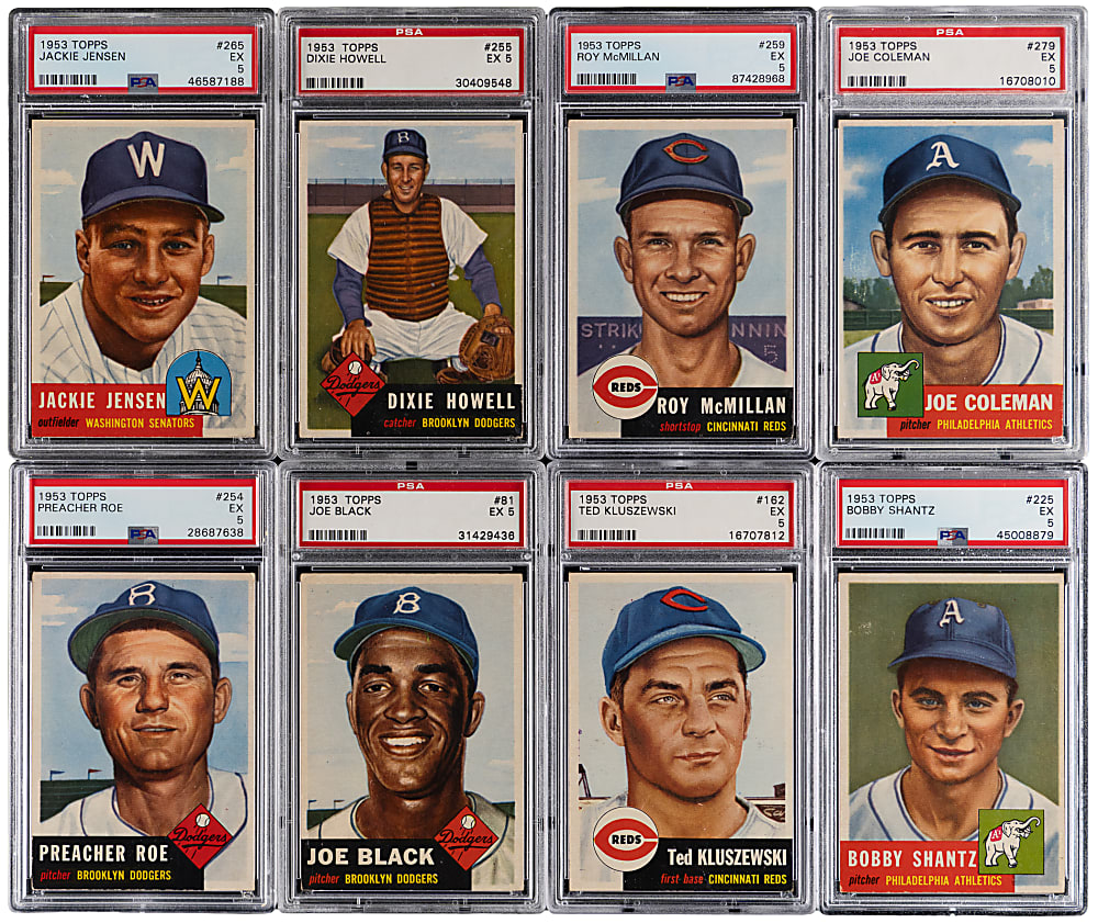 1953 Topps PSA EX 5 or EX+ 5.5 Graded Starter Set (98) with (13) High Numbers