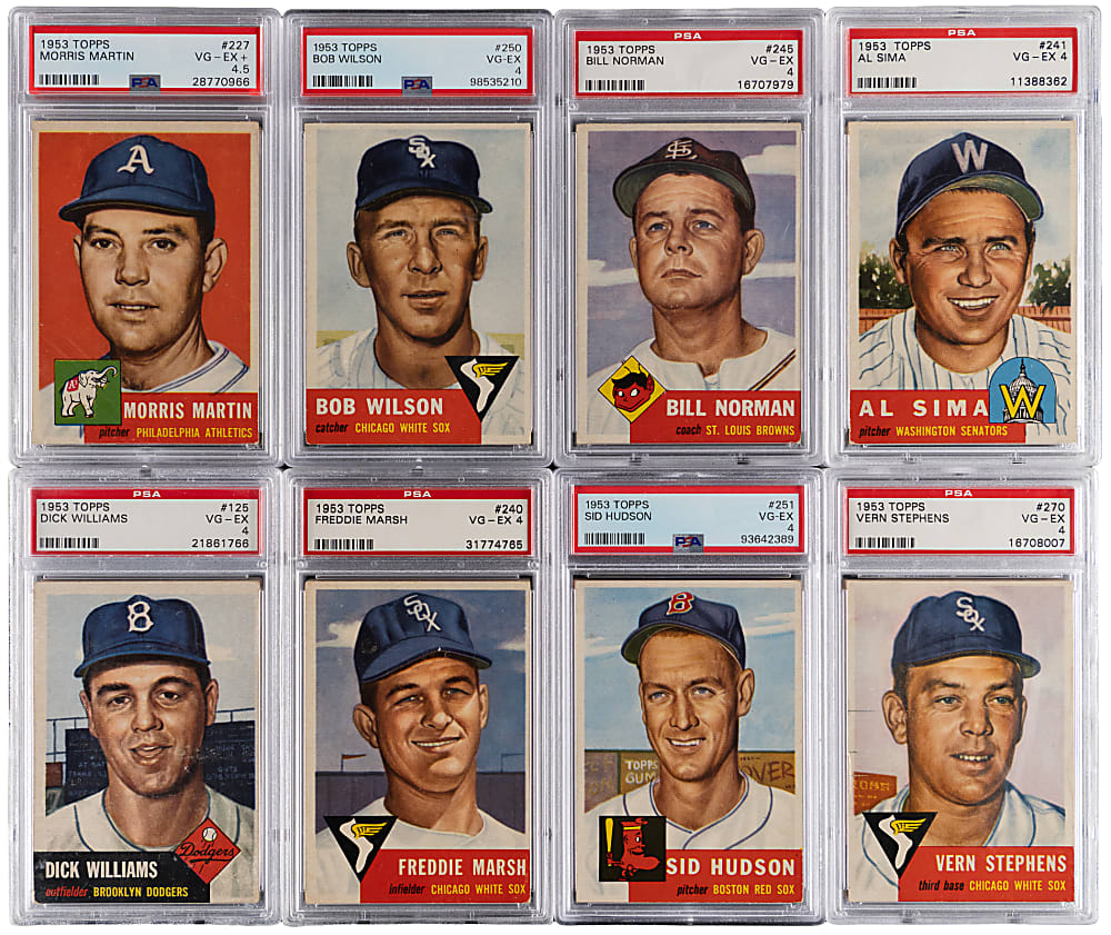 1953 Topps PSA VG-EX 4 or VG-EX+ 4.5 Graded Starter Set (114) with (31) High Numbers