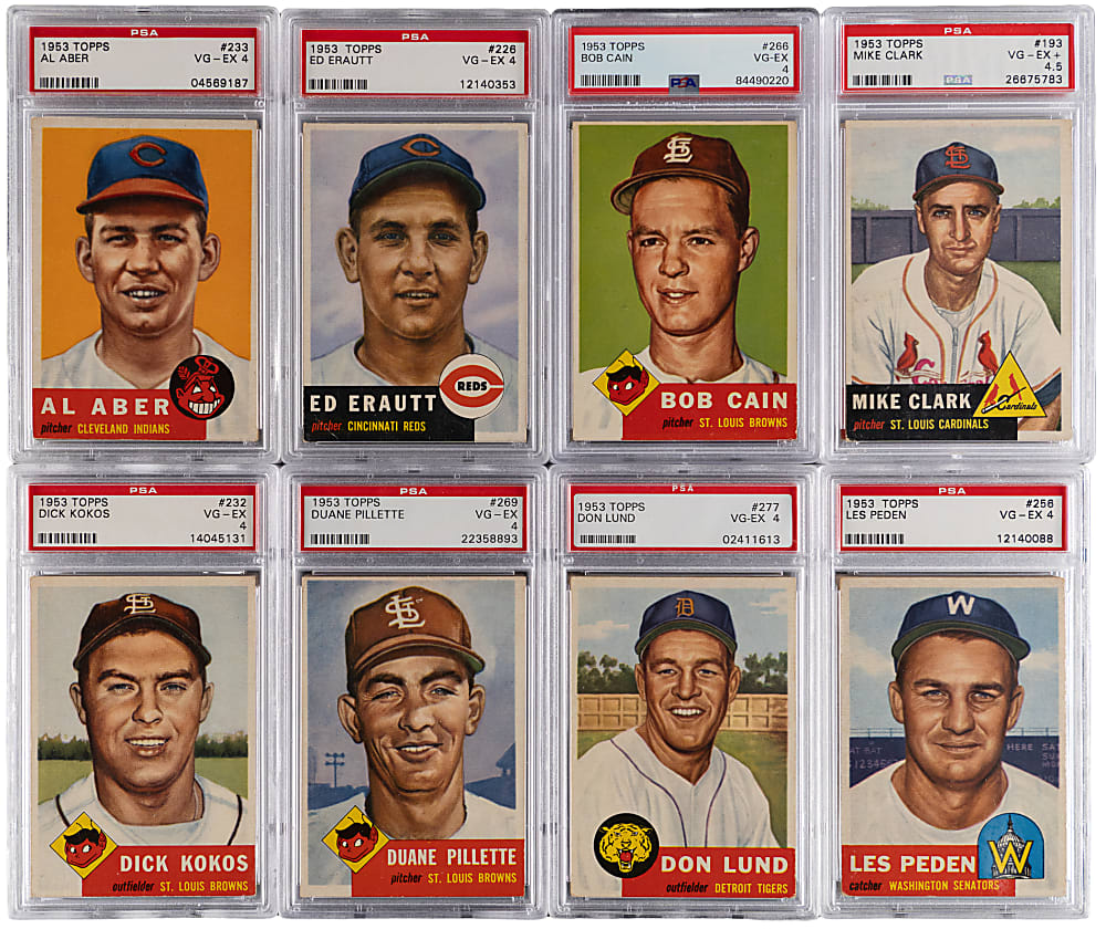 1953 Topps PSA VG-EX 4 or VG-EX+ 4.5 Graded Starter Set (114) with (31) High Numbers