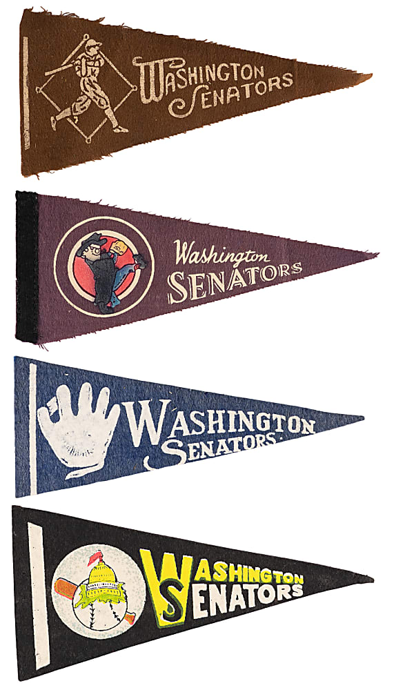 1930s-1970s Washington Senators Mini-Pennant/Patch/Decal Collection (12)