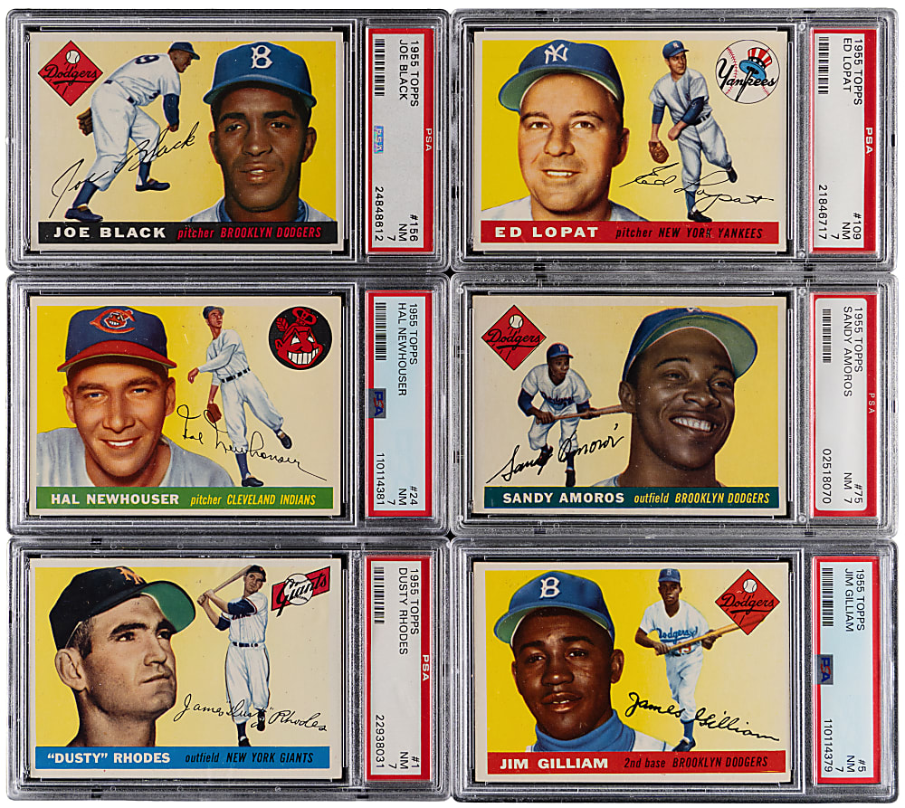 1955 Topps PSA NM 7 or NM+ 7.5 Graded Collection (19) with Stars