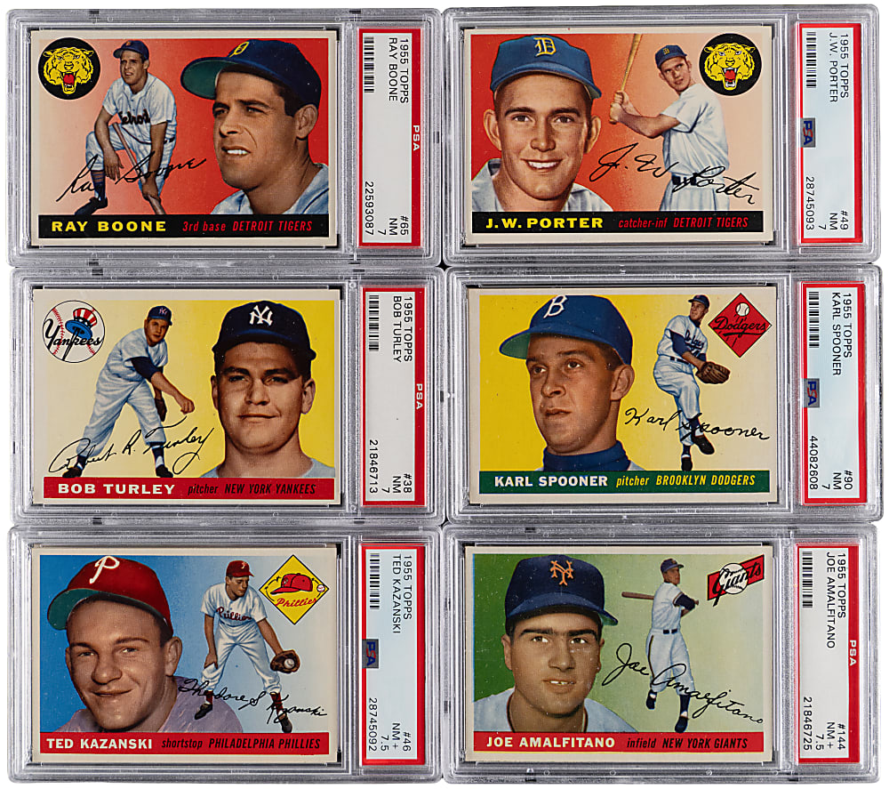 1955 Topps PSA NM 7 or NM+ 7.5 Graded Collection (19) with Stars
