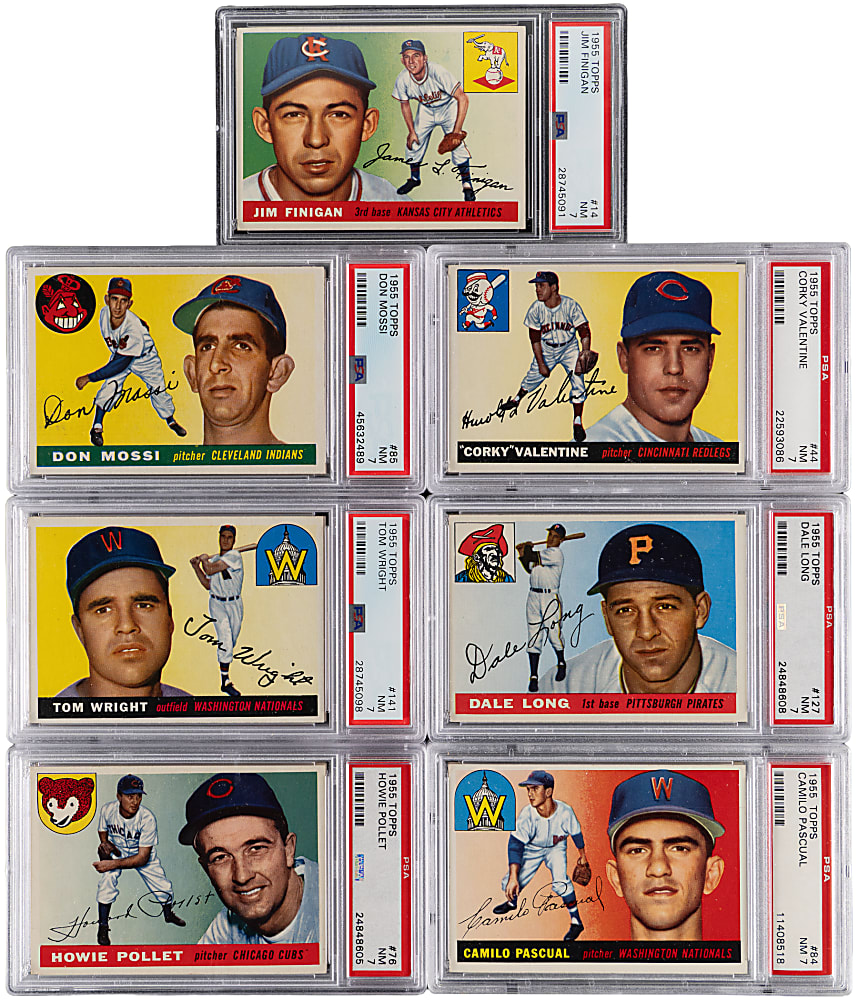 1955 Topps PSA NM 7 or NM+ 7.5 Graded Collection (19) with Stars