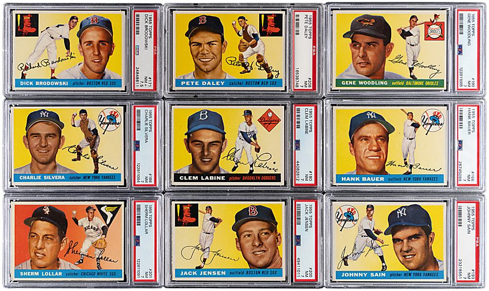 1955 Topps High Number PSA NM 7 or NM+ 7.5 Graded Collection (17) with Stars