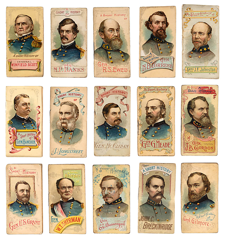 1889 N78 Duke History of Generals Partial Set (28/50) with Beauregard, U.S. Grant & Sherman