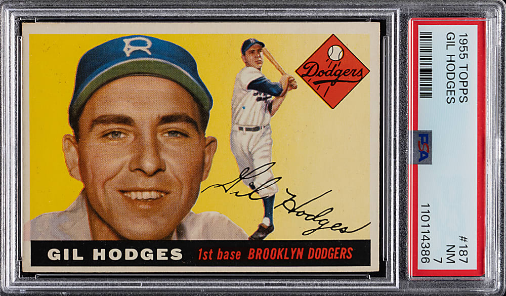 1955 Topps #187 Gil Hodges PSA NM 7