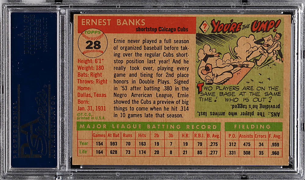 1955 Topps #28 Ernie Banks PSA NM 7