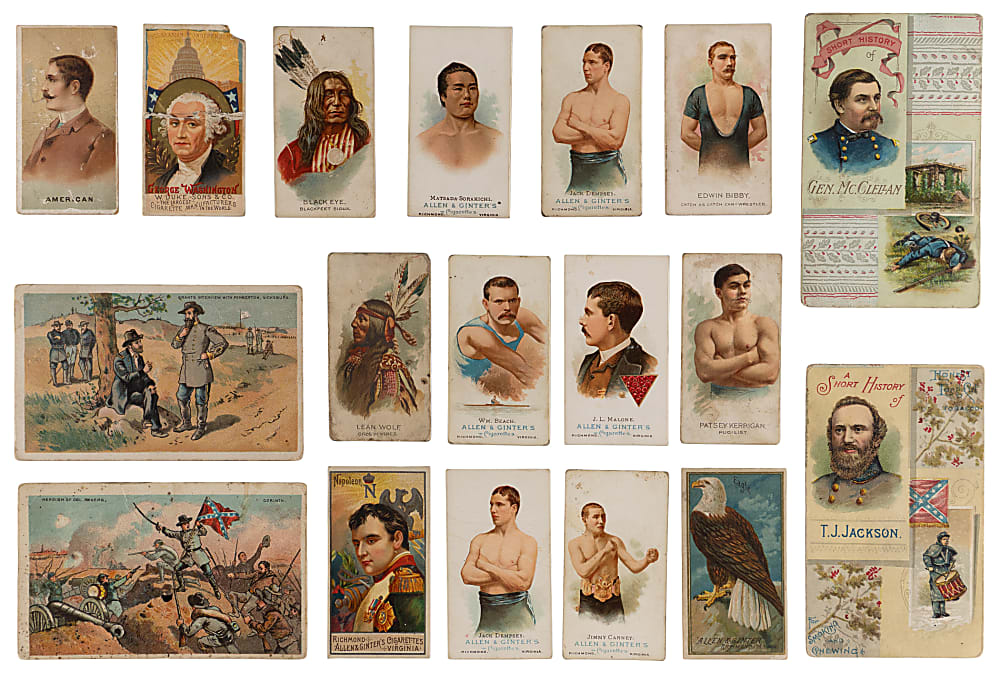 1880s Multi/Non-Sport Tobacco Card Shoebox Collection (219) with N28 & N29 Allen & Ginter World's Champions Boxers