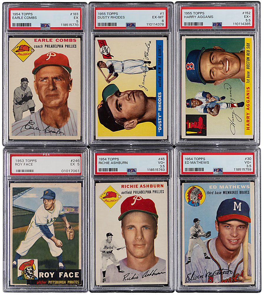 1953-1955 Topps PSA Graded Collection (12) with Hall of Famers & Stars