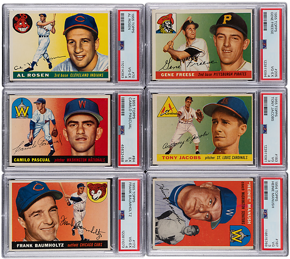 1953-1955 Topps PSA Graded Collection (12) with Hall of Famers & Stars
