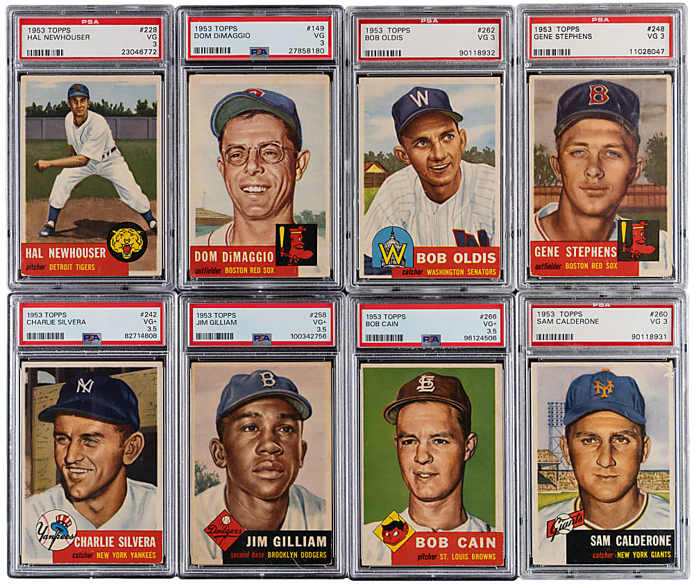 1953 Topps Hall of Fame, Star & High Number PSA VG 3 to VG+ 3.5 Graded Collection (16)