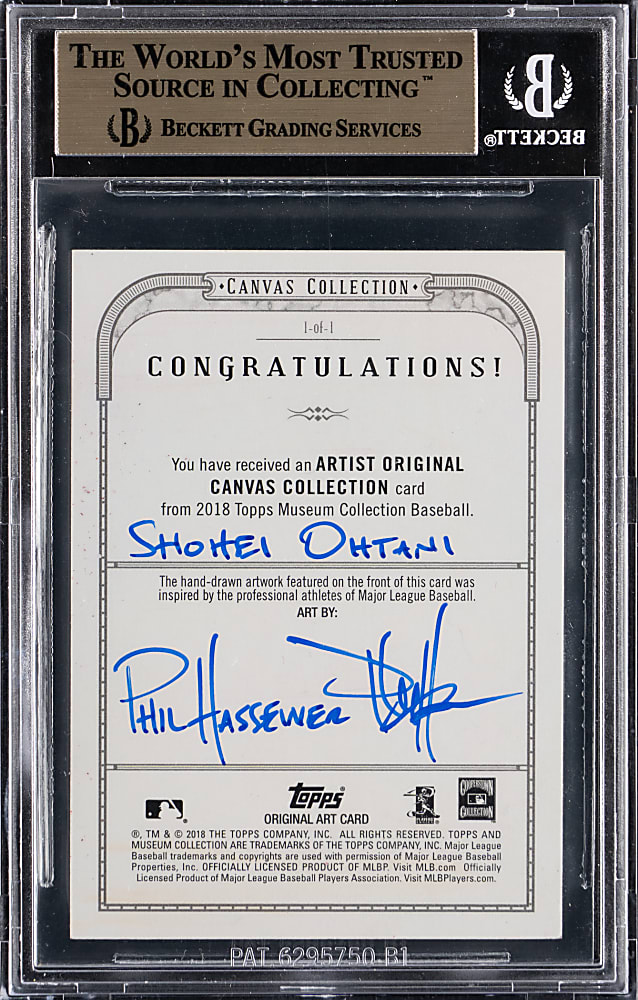 2018 Topps Museum Collection Shohei Ohtani Canvas Collection Originals #1/1 Sketch BGS GEM MINT 9.5 - Rookie Year