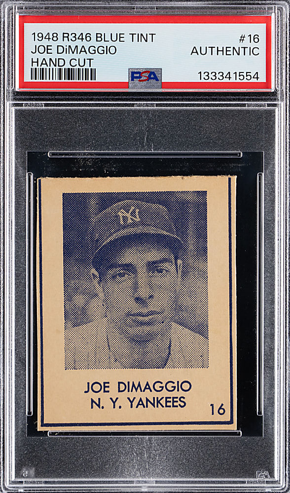 1948 R346 Blue Tint #16 Joe DiMaggio Hand Cut PSA Authentic