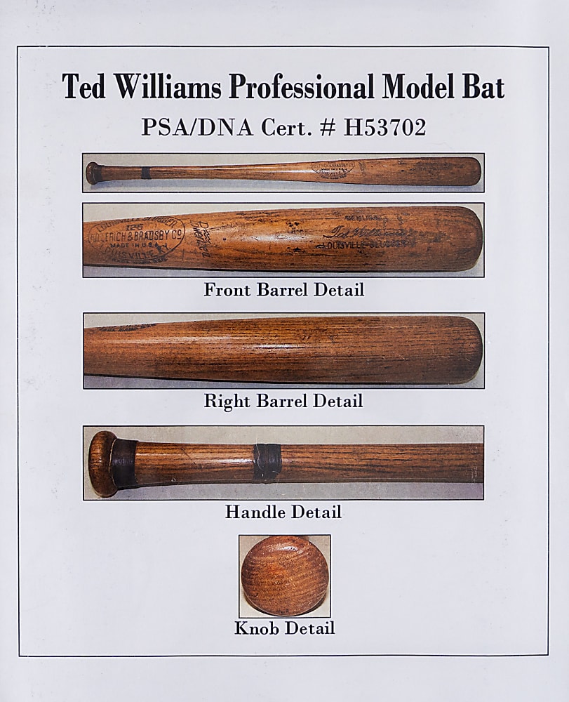 1946-1947 Ted Williams Boston Red Sox Game-Used Bat (MVP, Triple Crown, World Series Years) - PSA/DNA GU 8 & MEARS A8