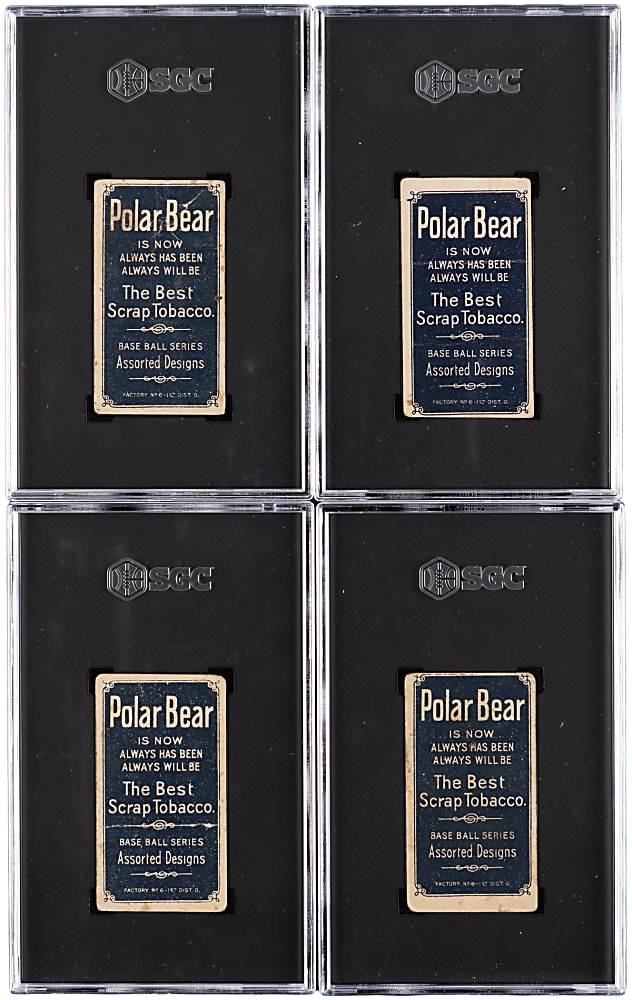 1909-1911 T206 White Border Hall of Famer Polar Bear SGC POOR 1 Graded Quartet