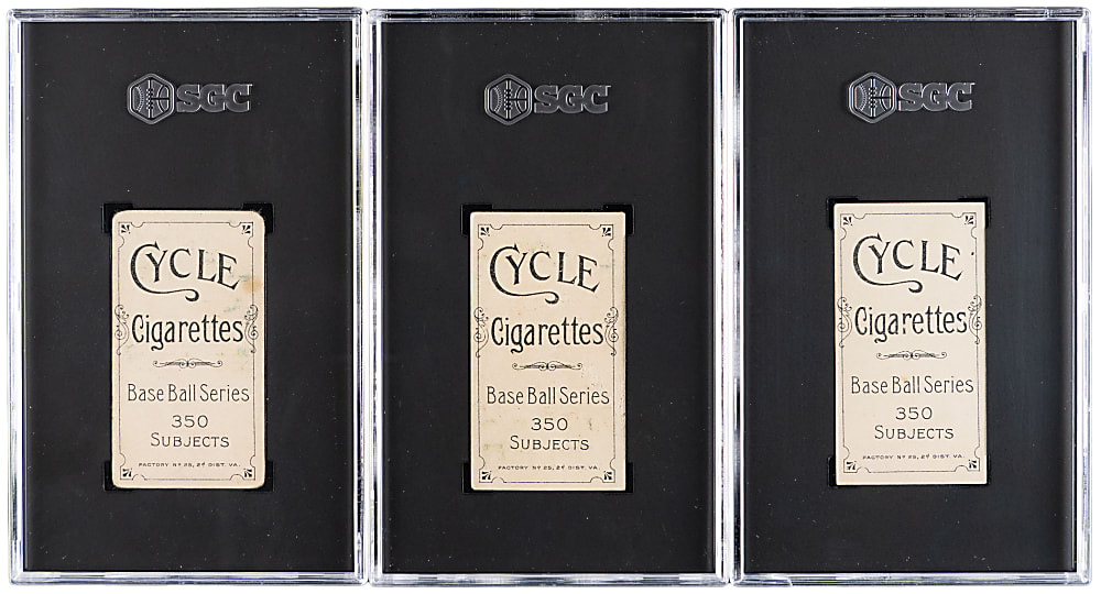 1909-1911 T206 White Border Cycle 350 Subjects SGC POOR 1 or GOOD 2 Graded (3)