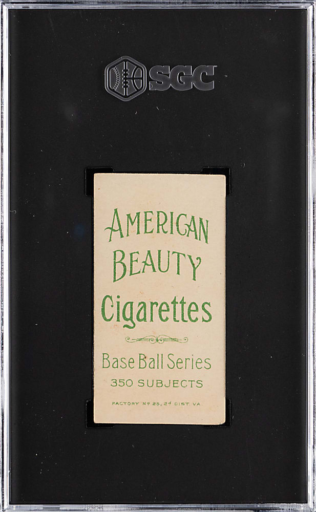 1909-1911 T206 White Border Vic Willis with Bat SGC GOOD+ 2.5 - American Beauty 350 Subjects Back