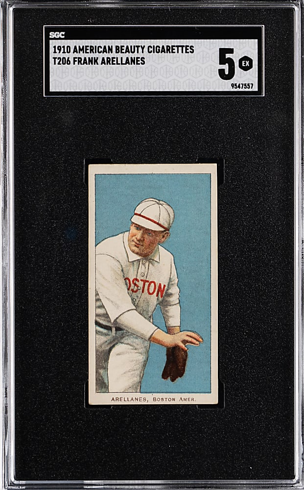 1909-1911 T206 White Border Frank Arellanes SGC EX 5 - American Beauty 350 Subjects Back - Highest Graded!