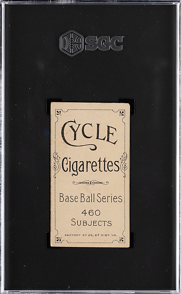 1909-1911 T206 White Border Jake Stahl Glove Shows SGC VG/EX 4 - Cycle 460 Subjects Back