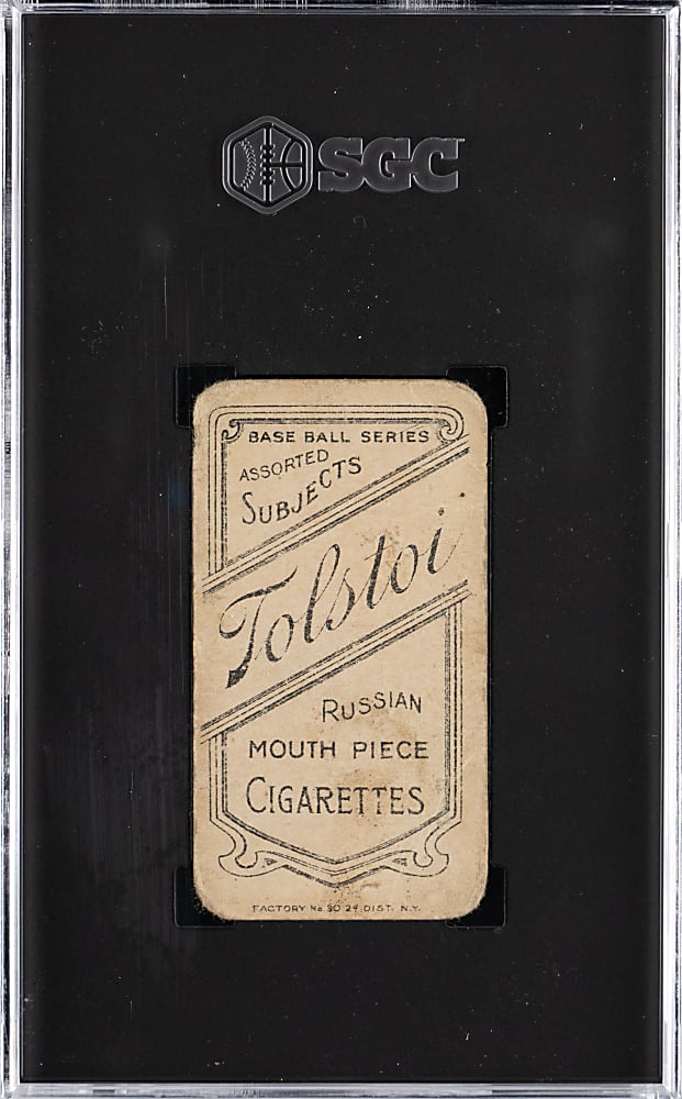 1909-1911 T206 White Border Hughie Jennings Both Hands Showing SGC POOR 1 - Tolstoi Back