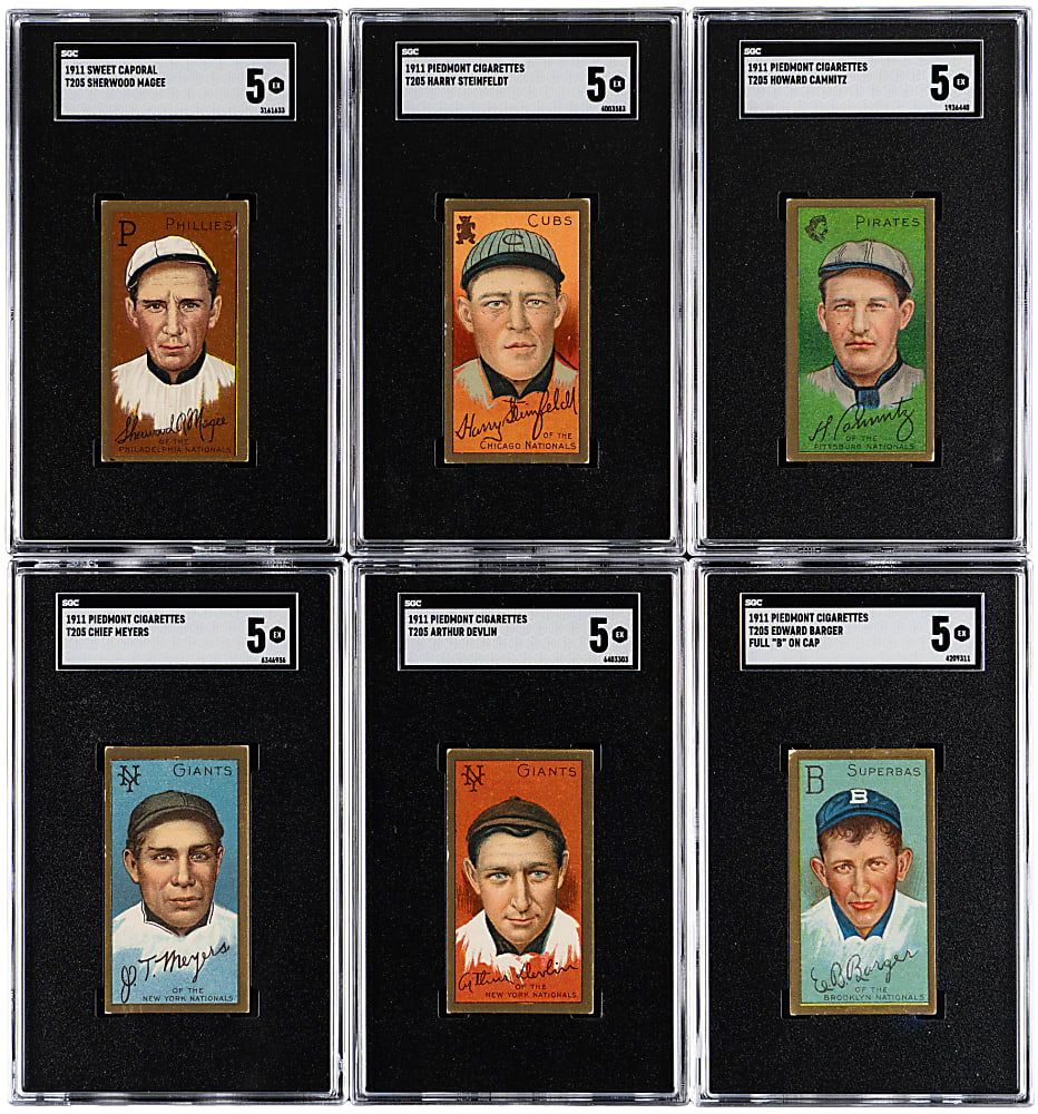 1911 T205 Gold Border SGC EX 5 Graded Collection (11)
