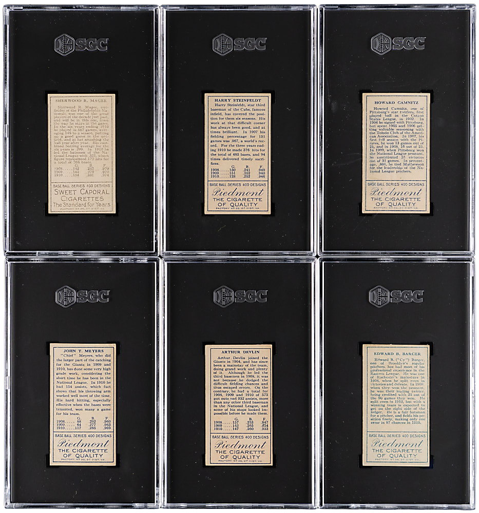 1911 T205 Gold Border SGC EX 5 Graded Collection (11)