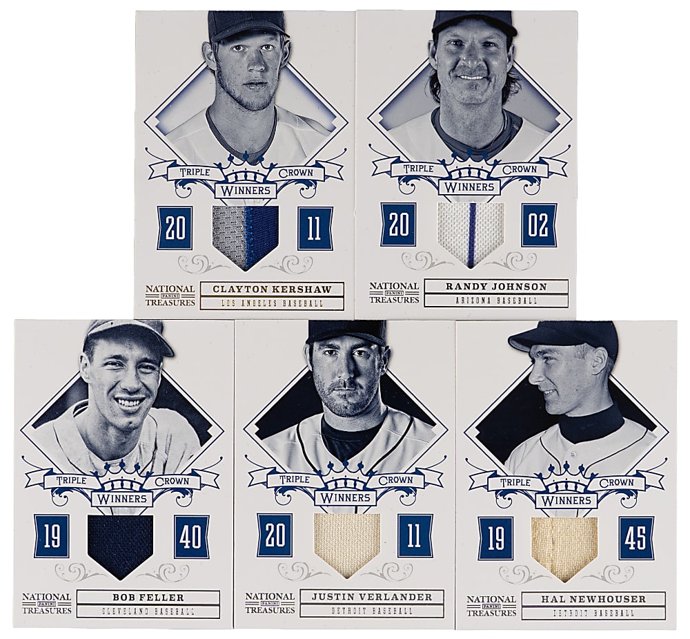 2012 Panini National Treasures Triple Crown Winners Relics Partial Set (17/24) with Ty Cobb  & Lou Gehrig - All #/99 or Lesser