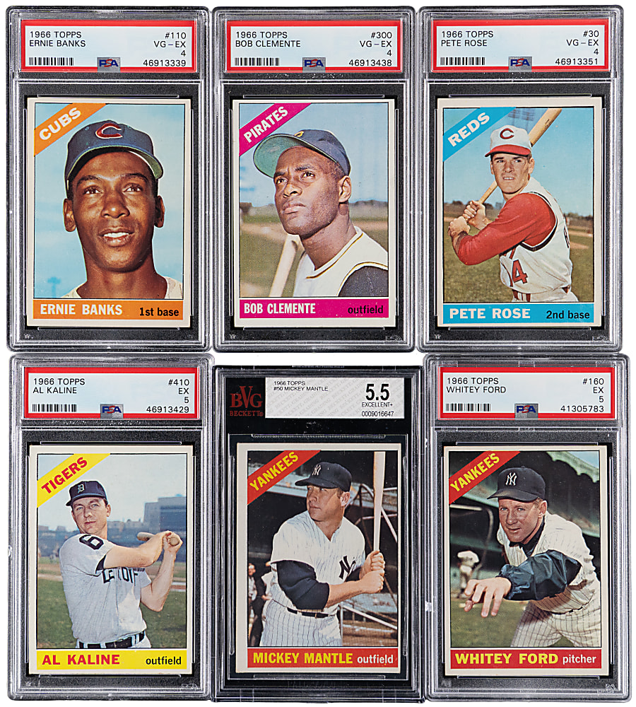 1966 Topps Near Complete Set (513/598) with (11) Graded Hall of Famers & Stars Including Clemente, Mantle & Rose