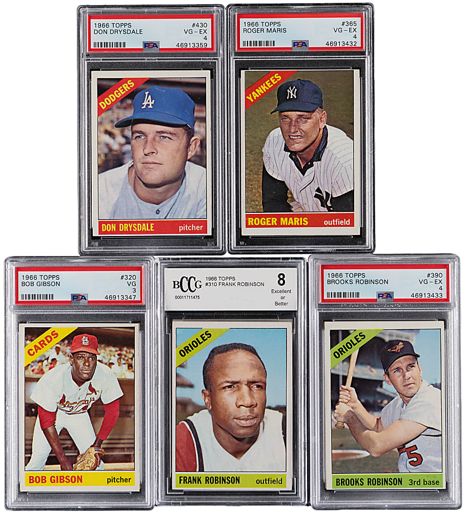 1966 Topps Near Complete Set (513/598) with (11) Graded Hall of Famers & Stars Including Clemente, Mantle & Rose