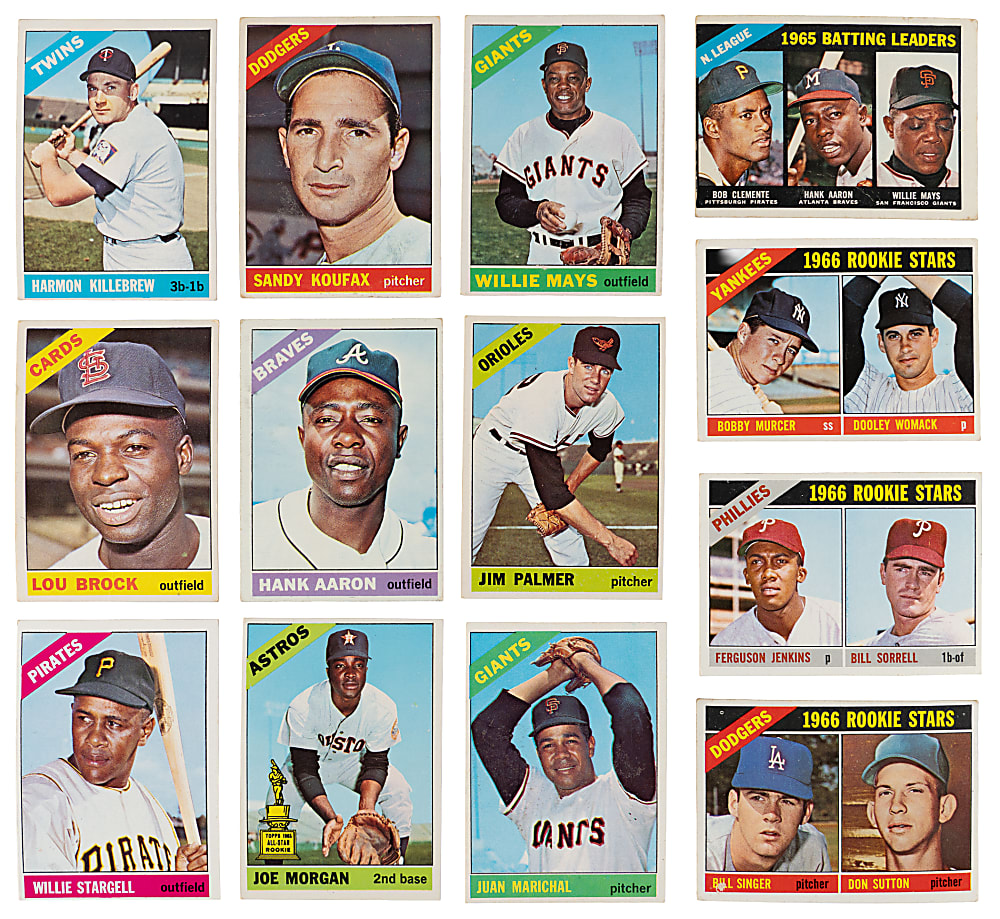 1966 Topps Near Complete Set (513/598) with (11) Graded Hall of Famers & Stars Including Clemente, Mantle & Rose