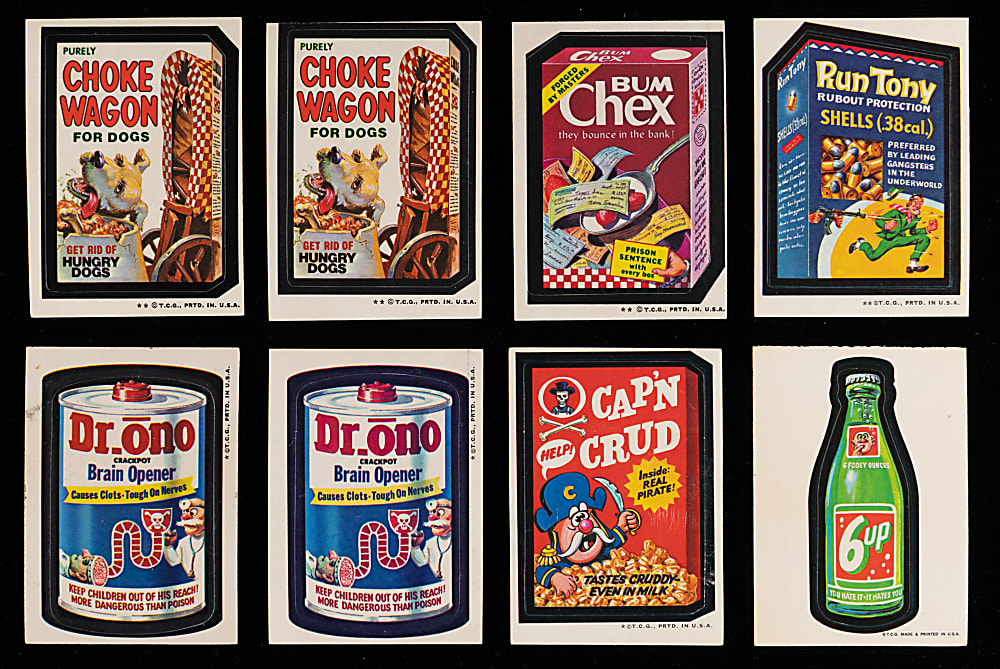 1973-1975 Topps Wacky Packs Series #1-12 Collection (593) with Several Tougher Examples