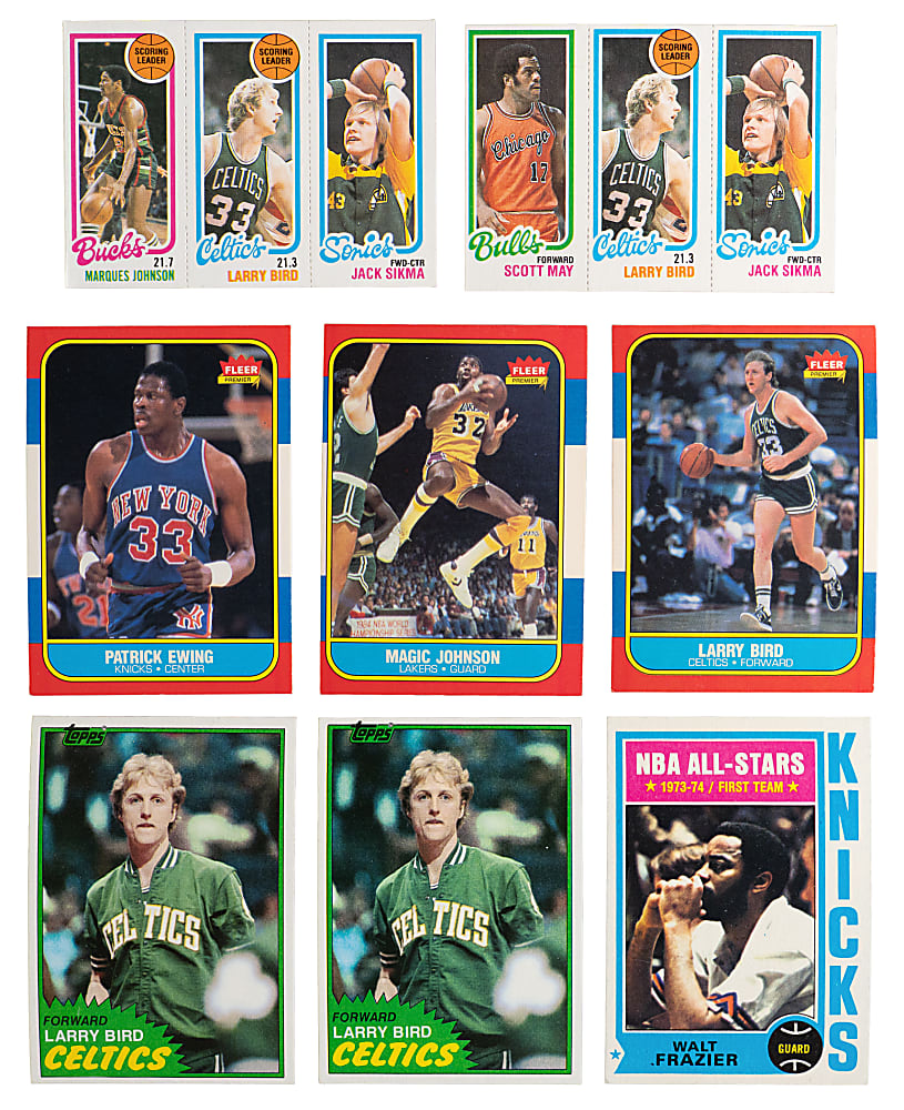1973-1989 Topps & Fleer Basketball Star Collection (34) with (4) Graded, Various 1980 Bird/Magic & 1986-1987 Fleer Ewing Rookie