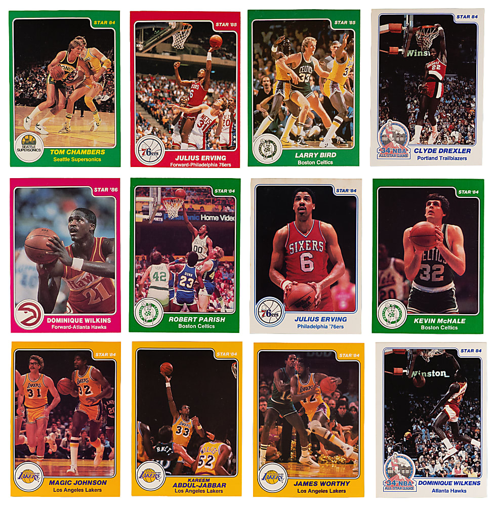 1983-1986 Star Basketball Collection (350+) with 1984 Slam Dunk Set, 1983-1984 Near Complete Set (262/284) & Many Hall of Famers