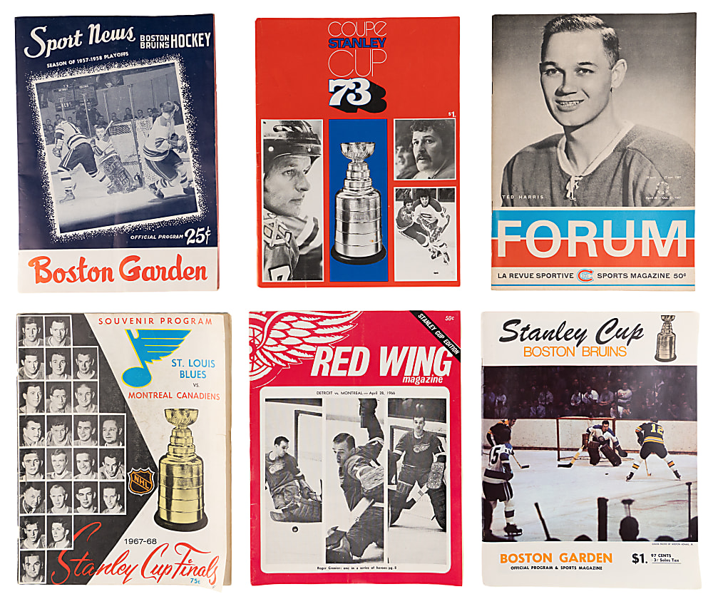 1958-1973 Stanley Cup Finals/Playoffs Program Collection (7) with (6) Finals Games & Bobby Orr First Final Four Appearance