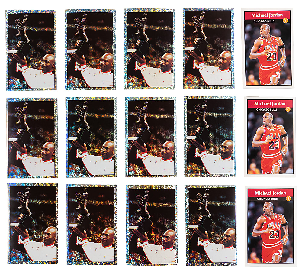 1992-1993 Panini Basketball Sticker Hoard (400+) with (49) Michael Jordan Including (12) #20 MVP Foil