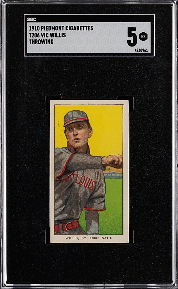 1909-1911 T206 White Border Vic Willis Throwing SGC EX 5