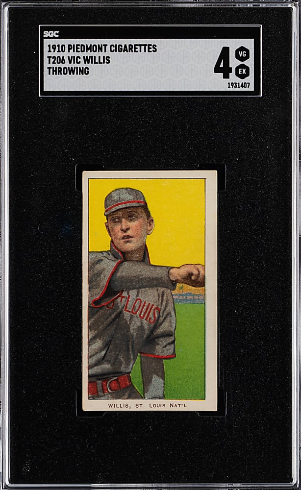 1909-1911 T206 White Border Vic Willis Throwing SGC VG/EX 4